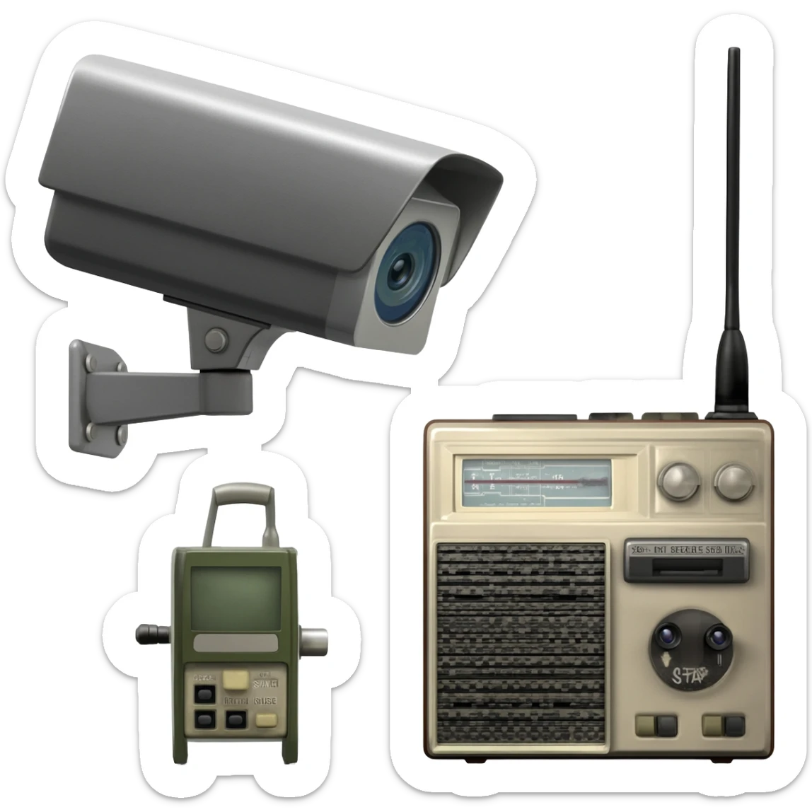 surveillance gear, Stasi, German secret police gadgets, old, radio etc sticker