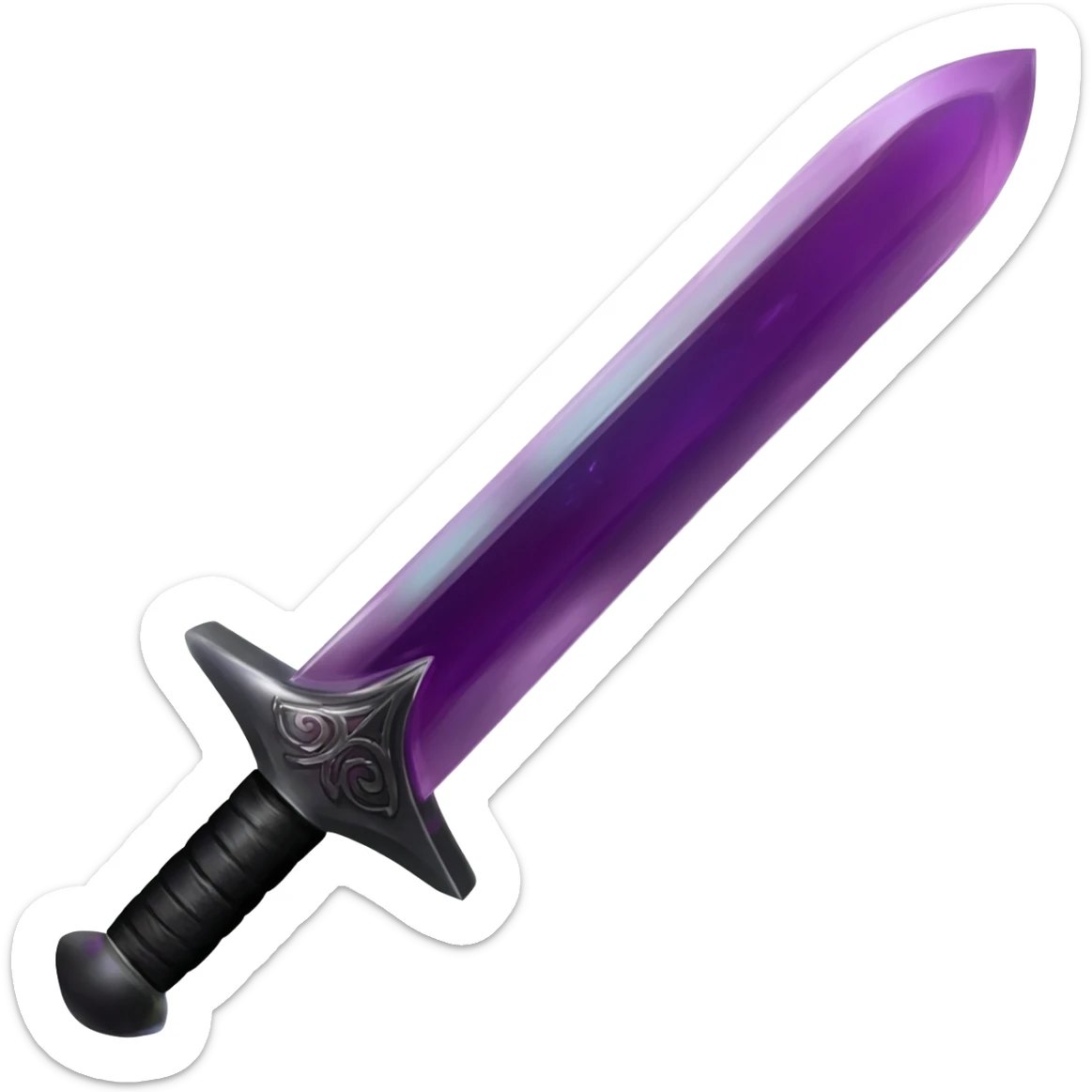 Create a dark purple obsidian sword sticker
