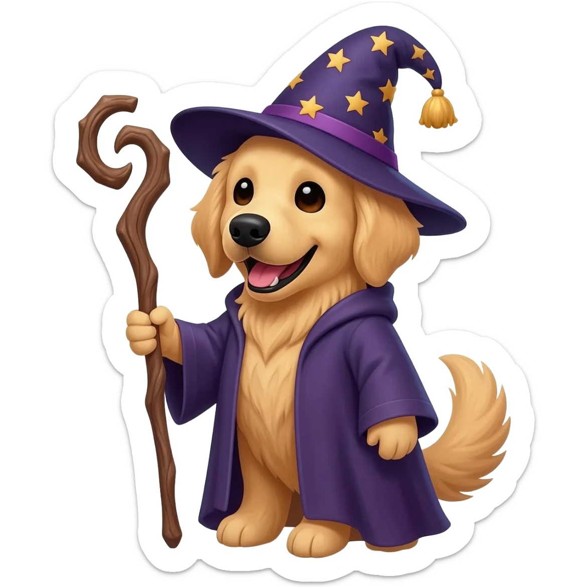Dog wizard sticker