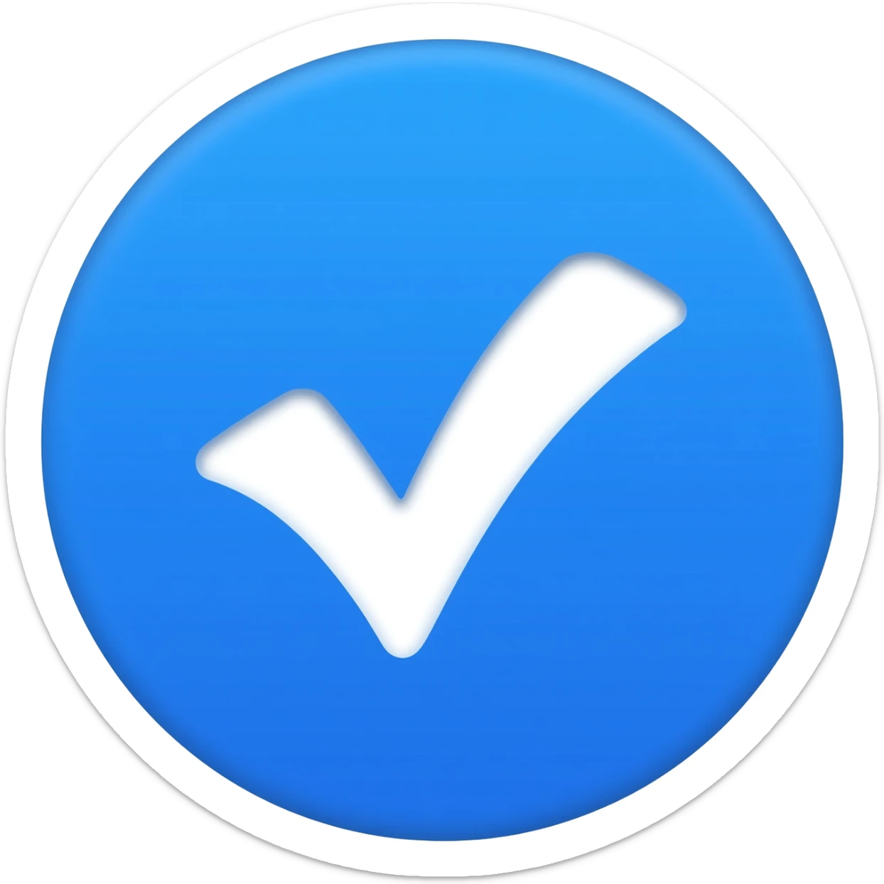 Blu tike just like Instagram account verification symbol rounded shap the color of inside have to be whait sticker