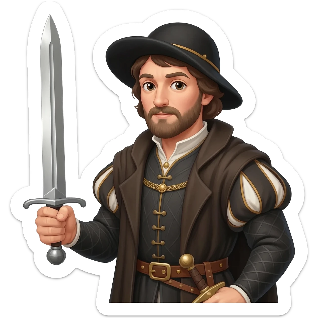 Renaissance Man in Medieval garb with sword sticker
