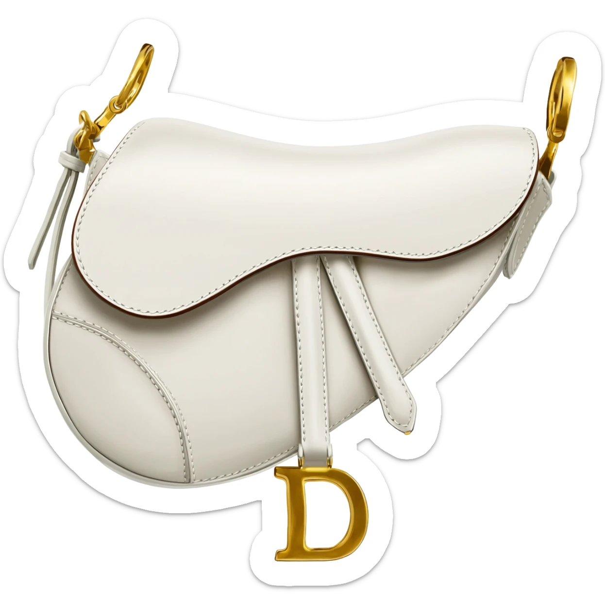 dior white saddle bag sticker