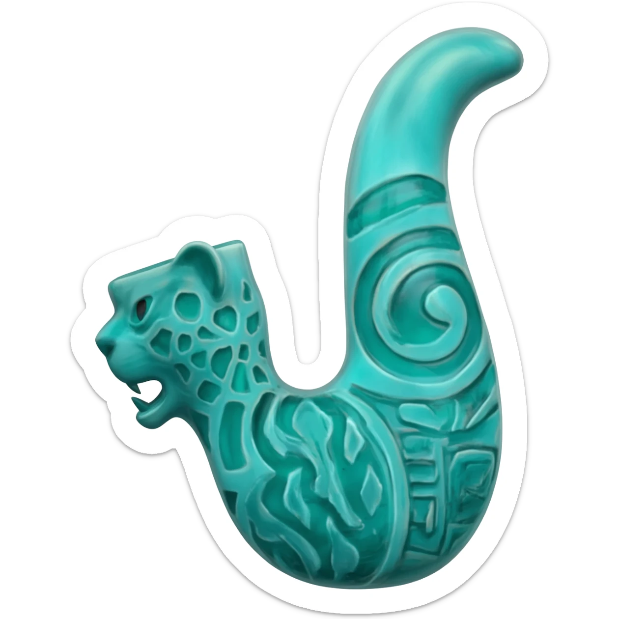 pipa chamanica con cabeza de pantera con humo sticker