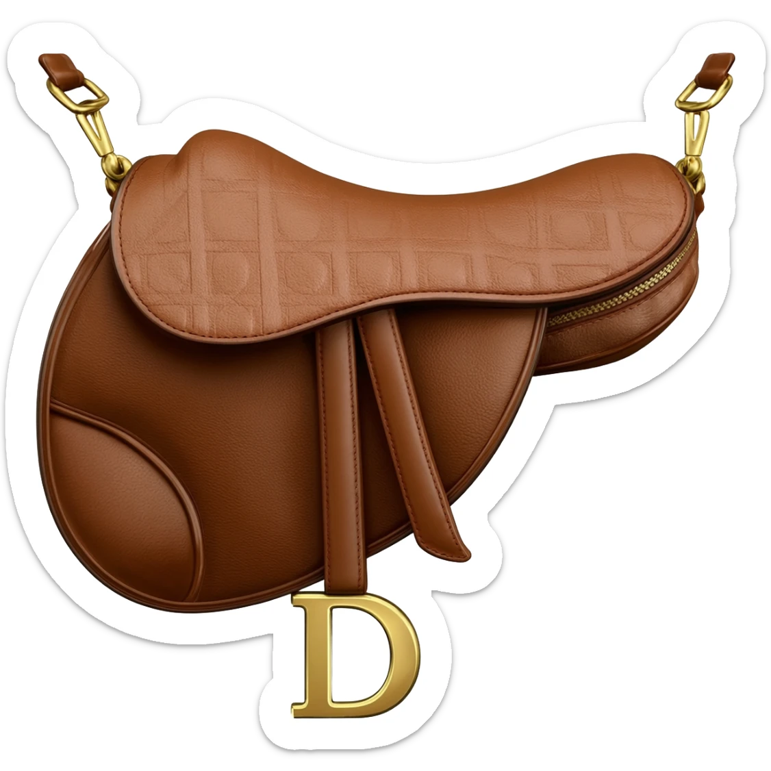 brown dior saddle bag sticker