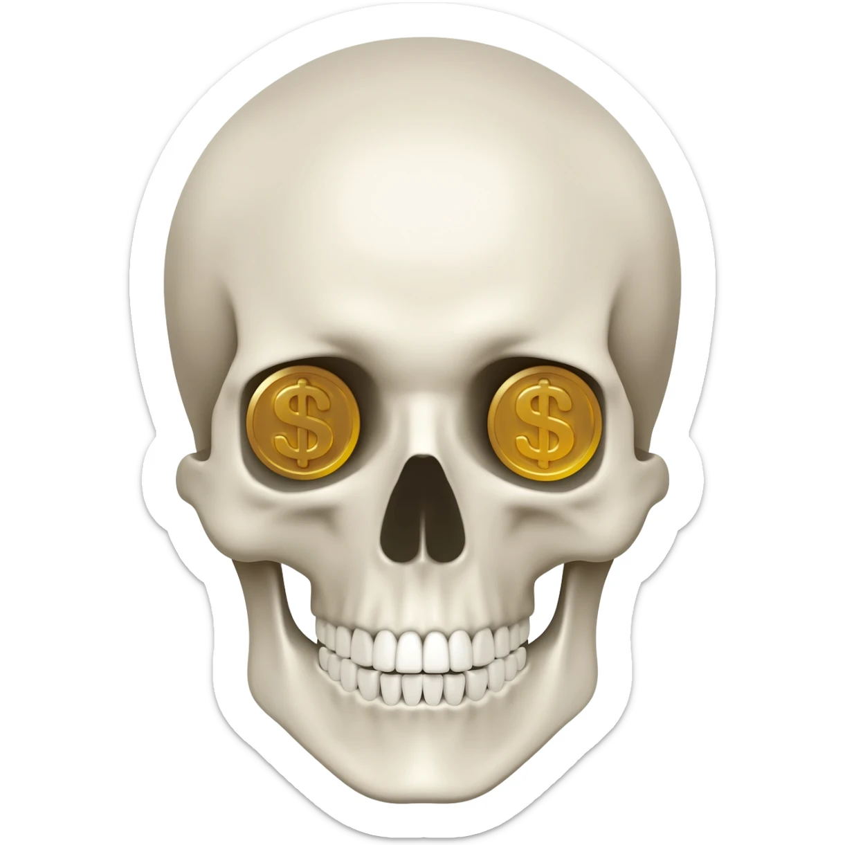 skull with money eyes sticker