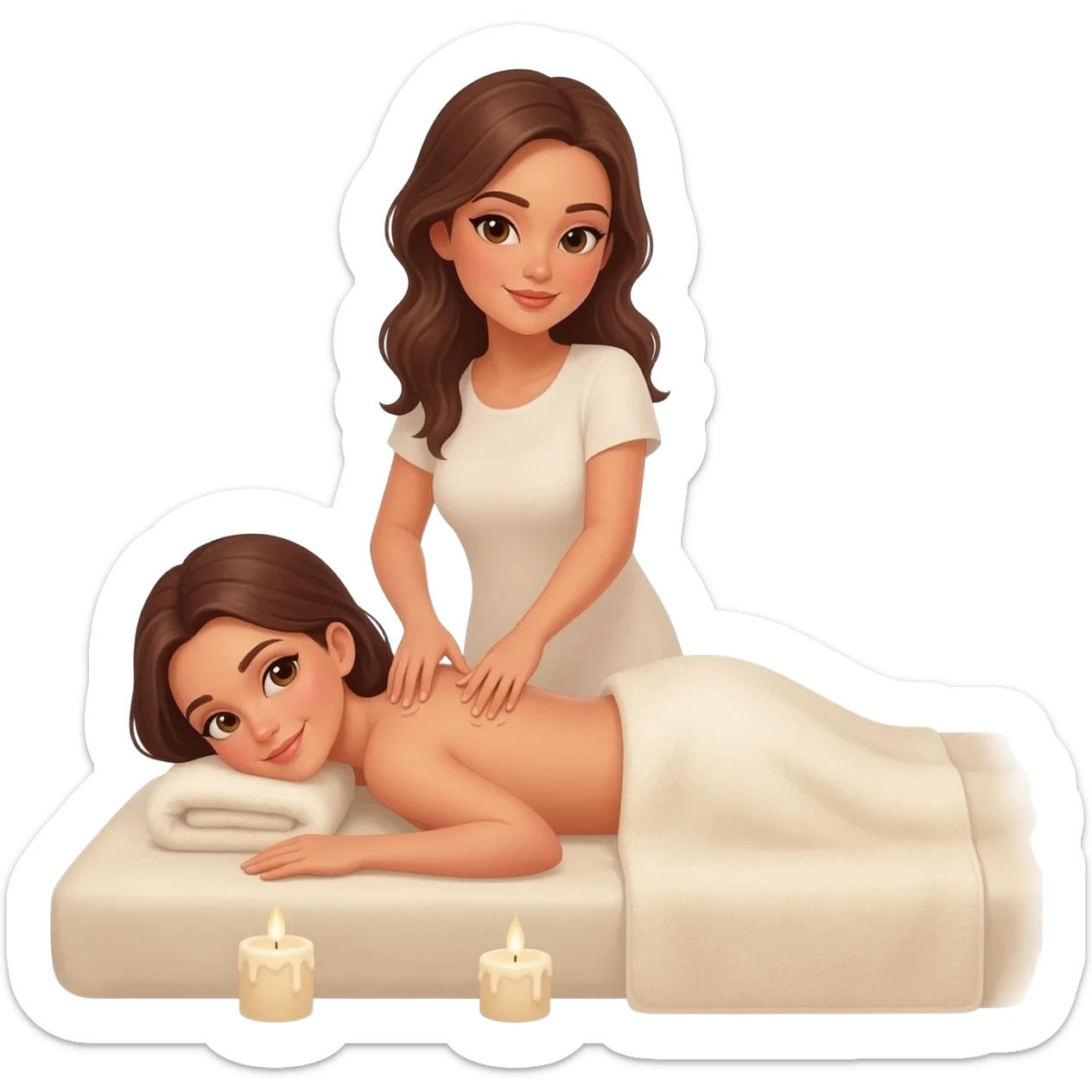 body massage in a luxury spa by a beautician sticker