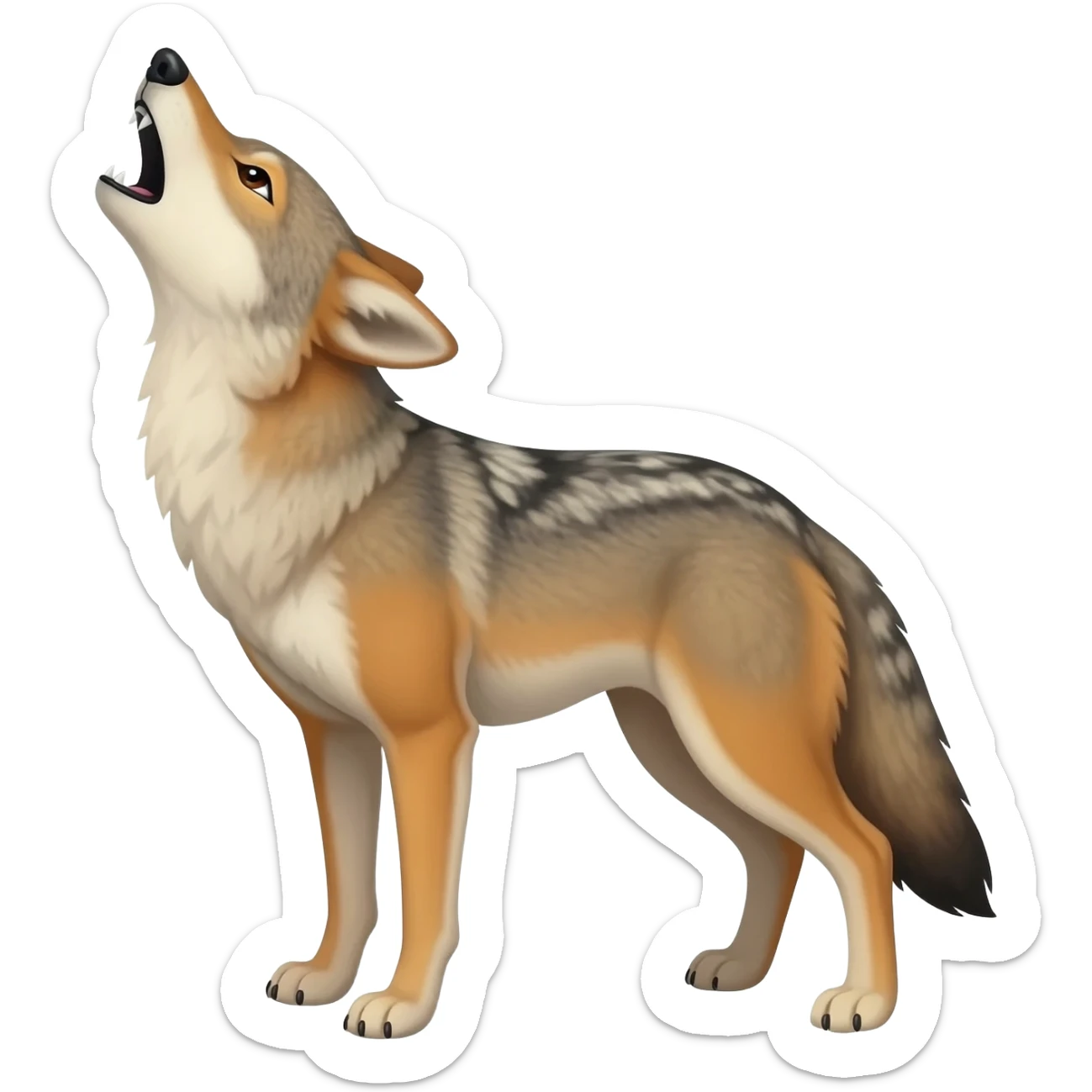 coyote howling at the moon sticker