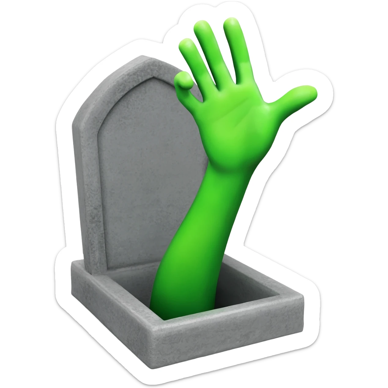 green arm reaching of grave sticker