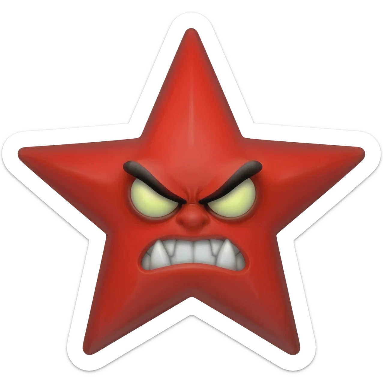 Red star emoji with angry face sticker