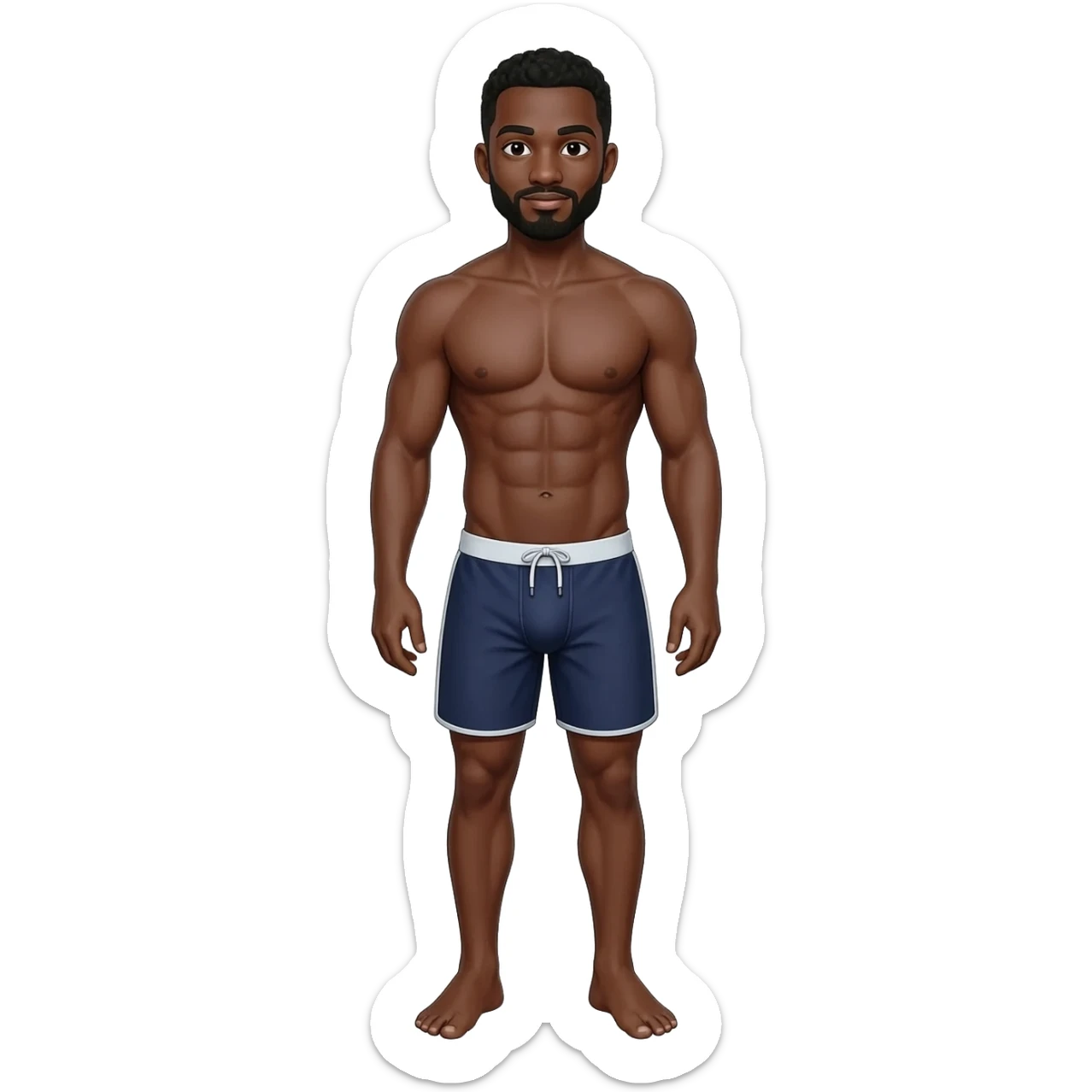 Black American man swim brief muscle with feet  sticker