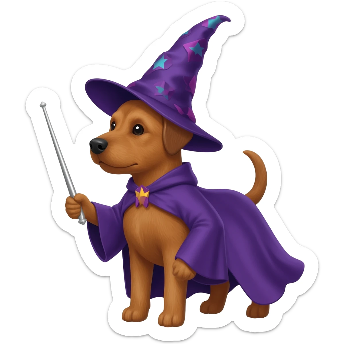 Dog wizard sticker