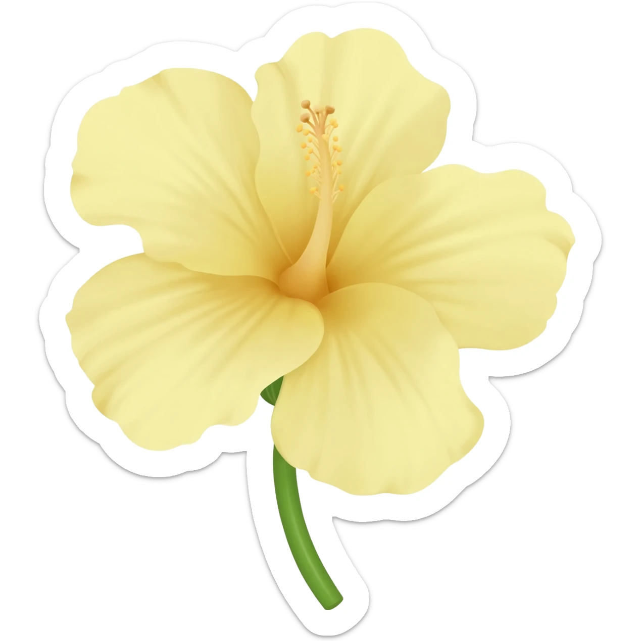 A pale yellow hibiscus sticker
