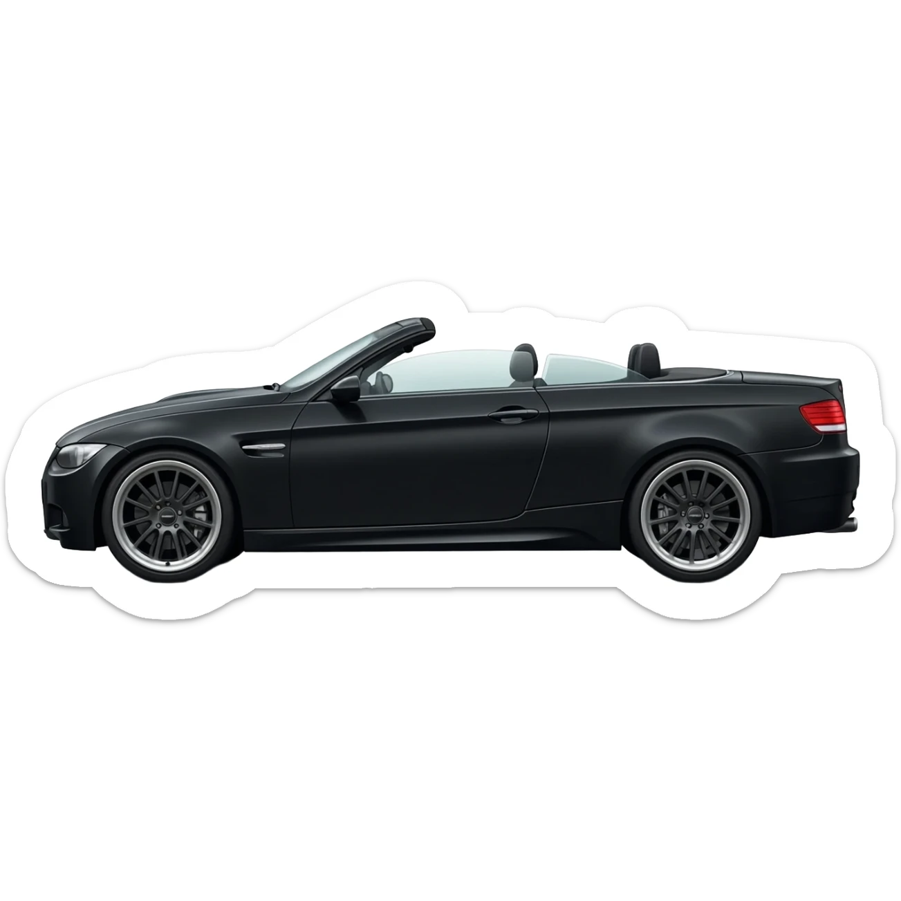 Bmw e93 cabrio in sehr dunkel schwarz mit alpina felgen photo von der seite sticker
