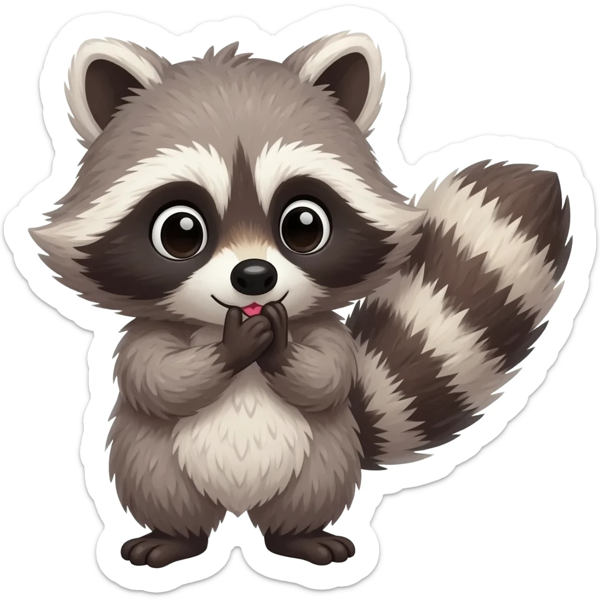 Cute Raccoon blowing a kiss sticker