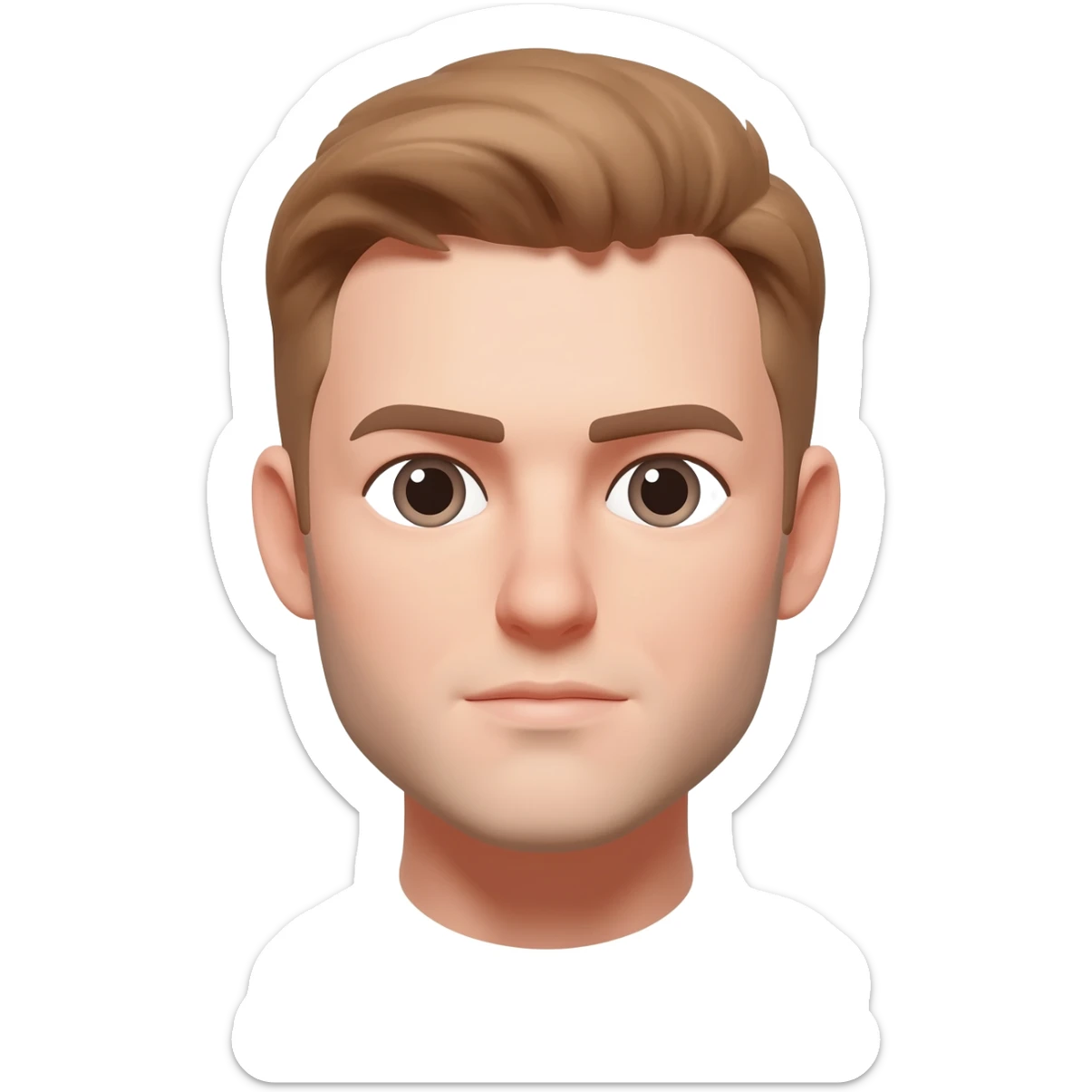 male short light  brown hair round face sticker