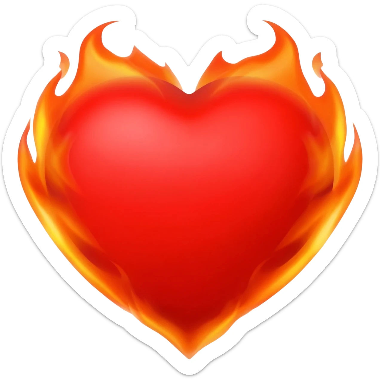 Corazon con fuego sticker