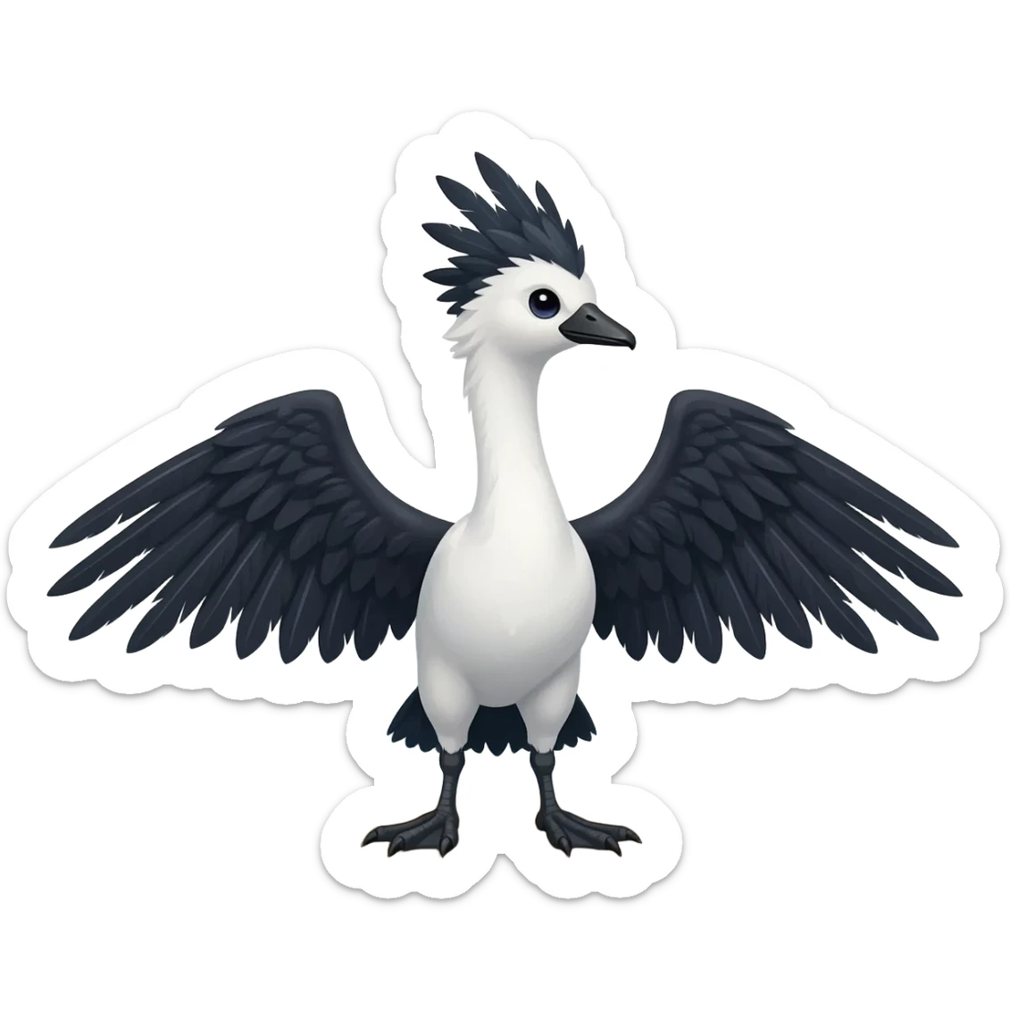 Swan-Raven-hybrid-animal-creature full body sticker