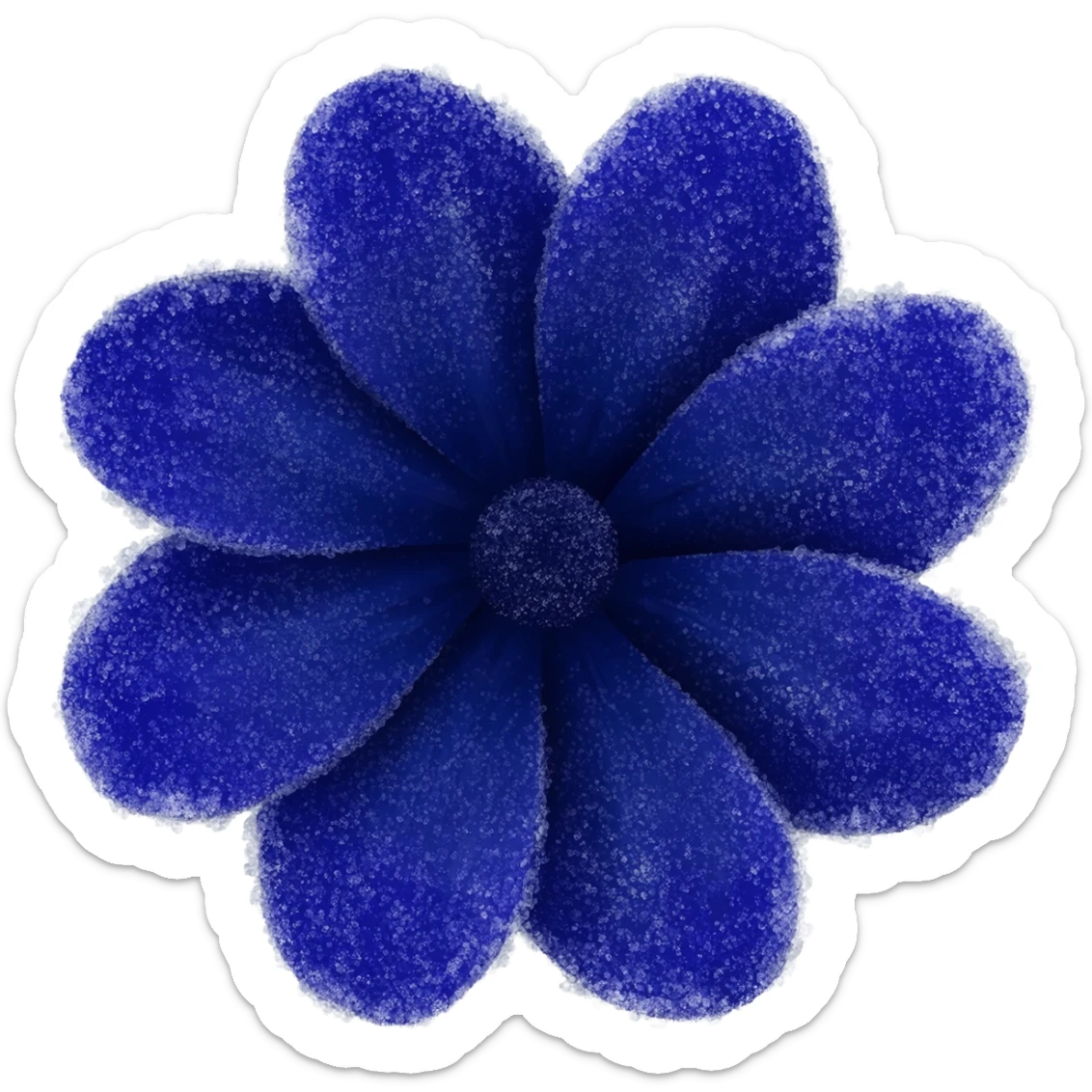 Dark blue flower with sugar sticker