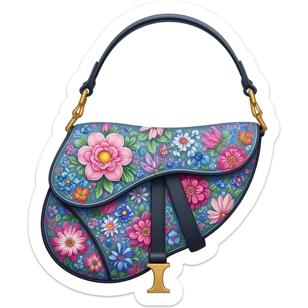 floral dior saddle bag sticker