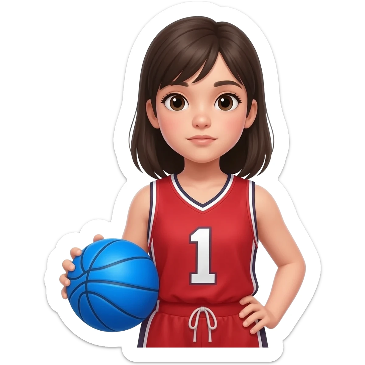 number 1 girl blue basketball sticker