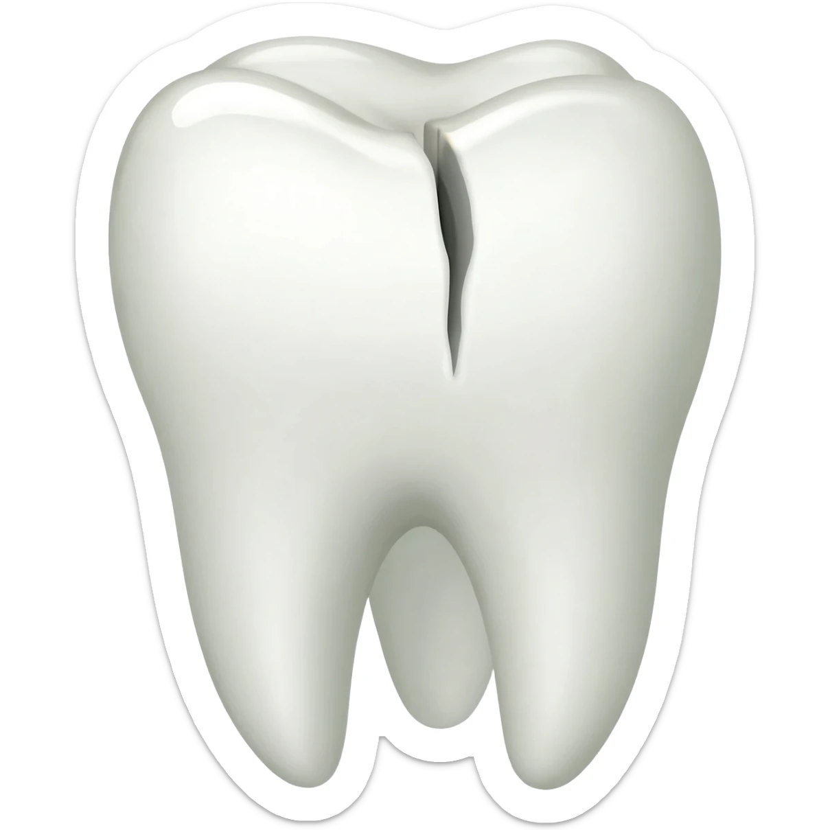 a tooth with caries, into the middle of the crown of the tooth and gettin through the tooth right to the root sticker