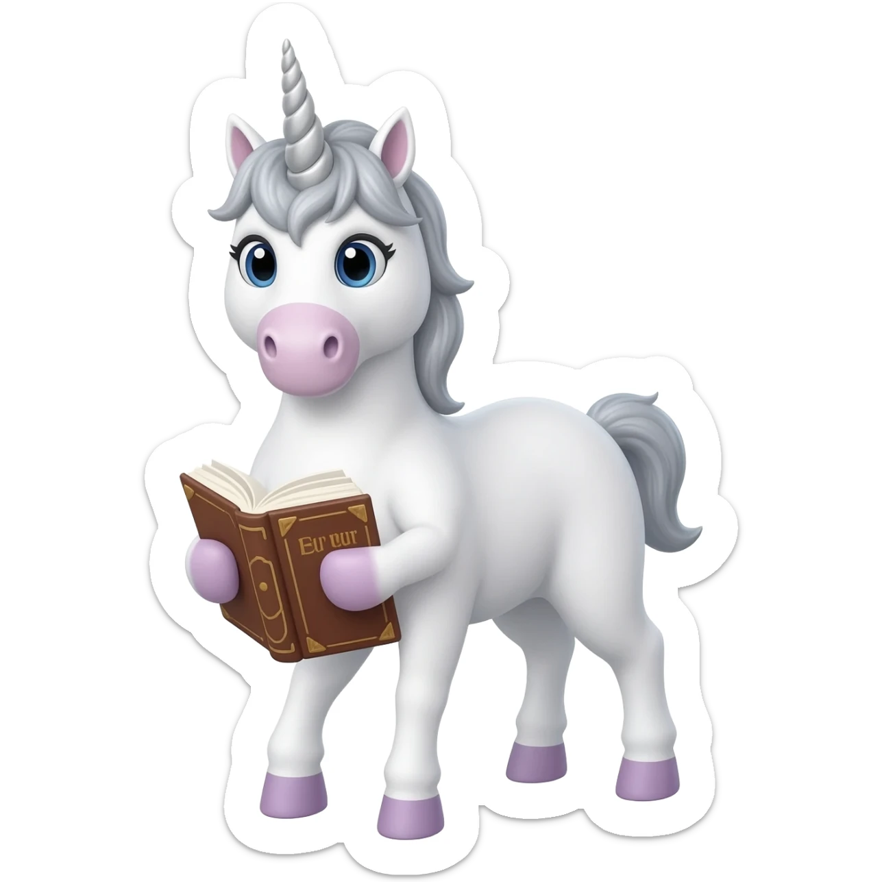 unicorn reading sticker