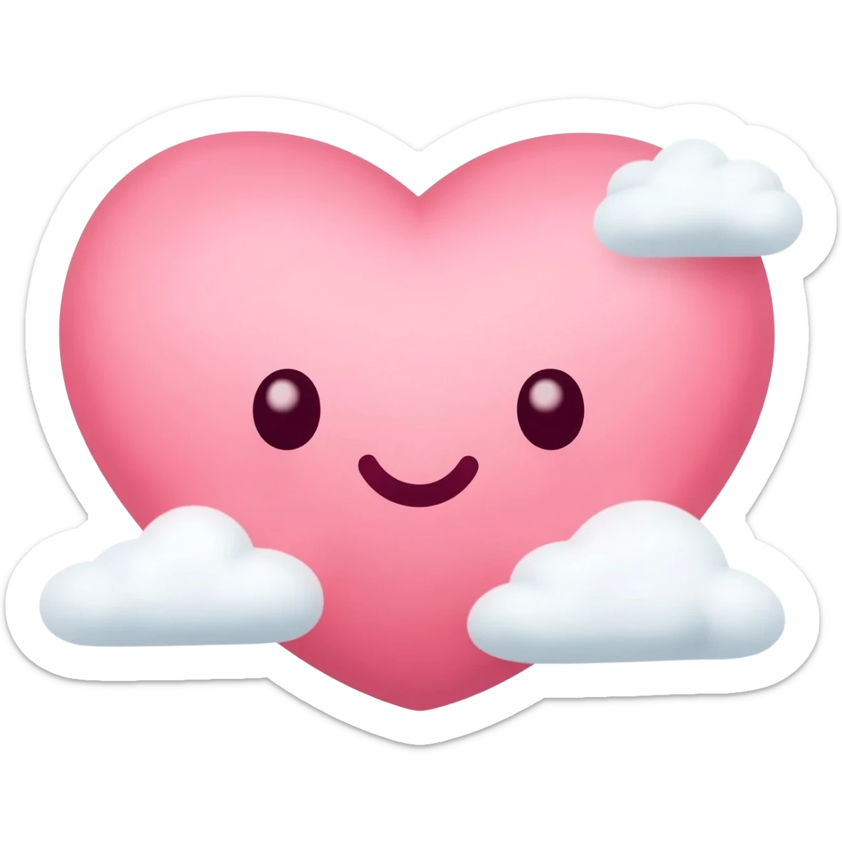 Quiero un emoji de corazón con nubes súper kawaii sticker