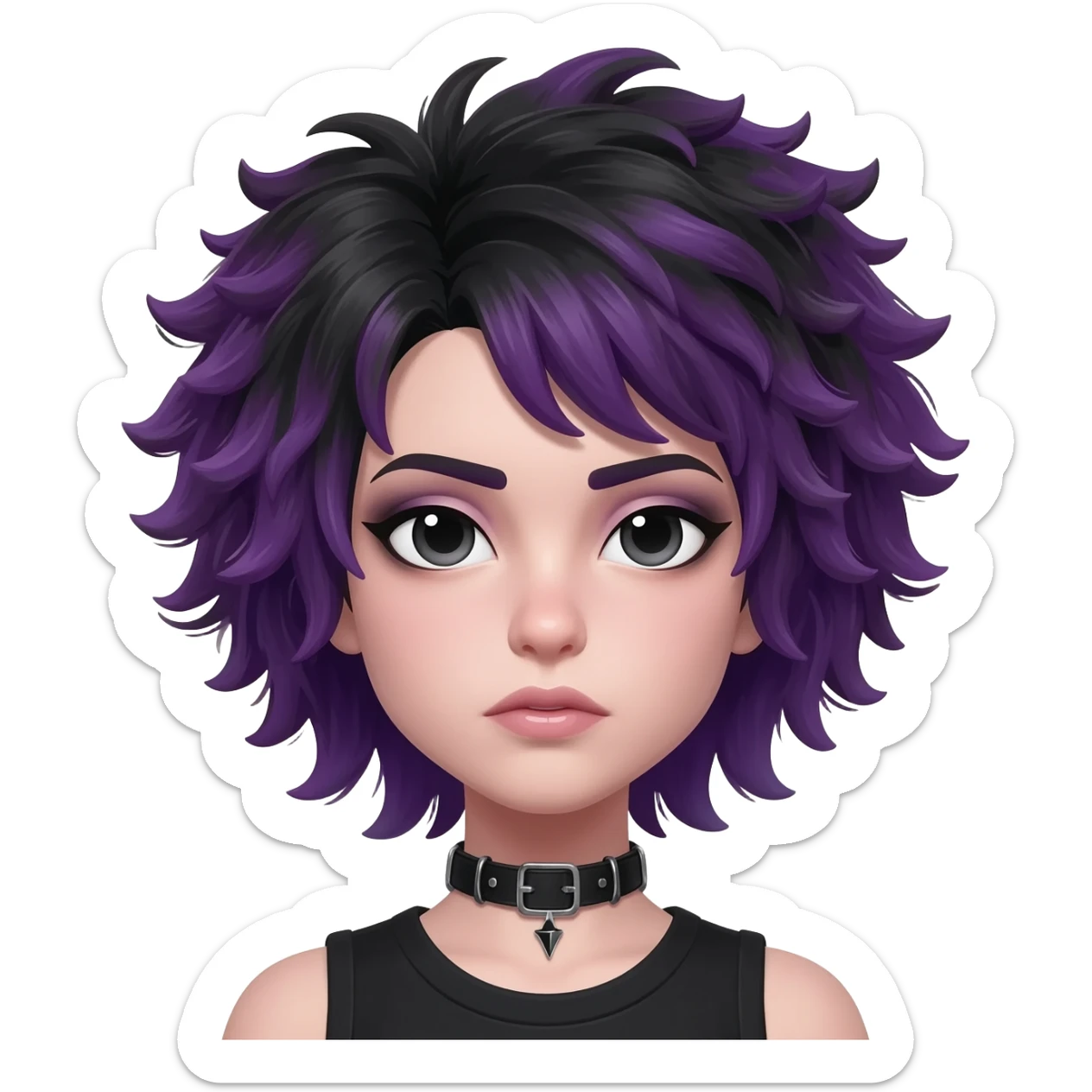 goth girl with fluffy hair

 sticker