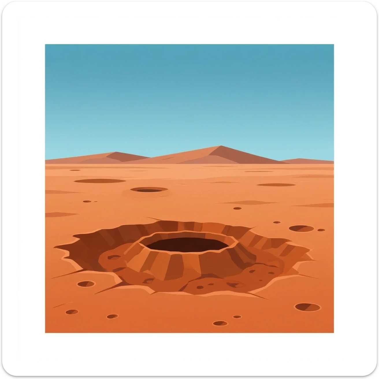 mars crater sticker