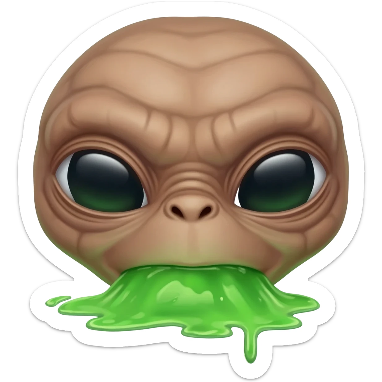 E.T. The Extra-Terrestrial from the movie puking green liquid sticker