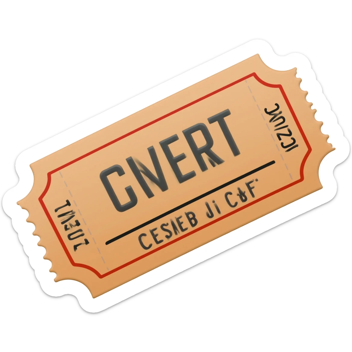 clear concert ticket sticker