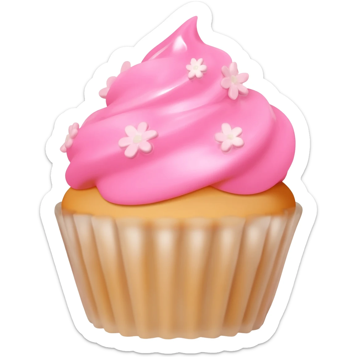 Cupcake with pink icing sticker