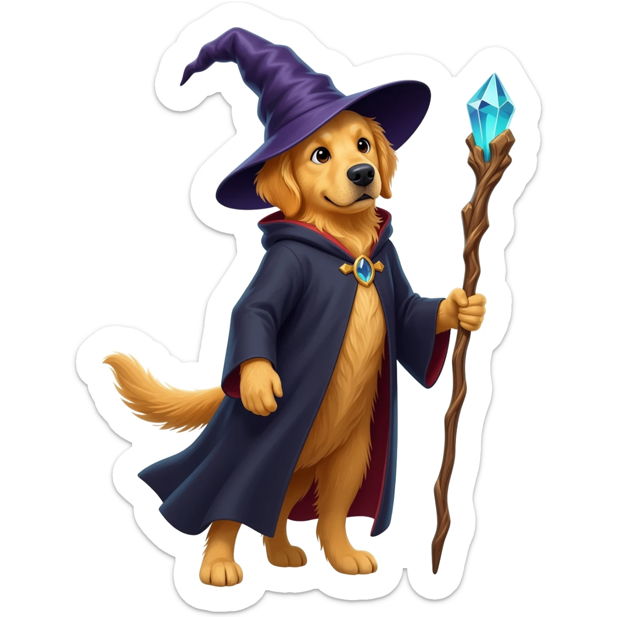 Dog wizard sticker