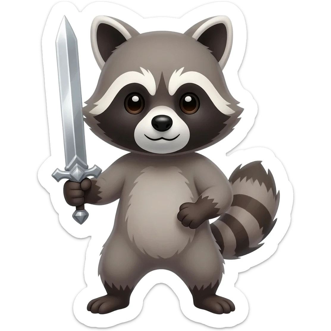 Cute Raccoon with Sword sticker