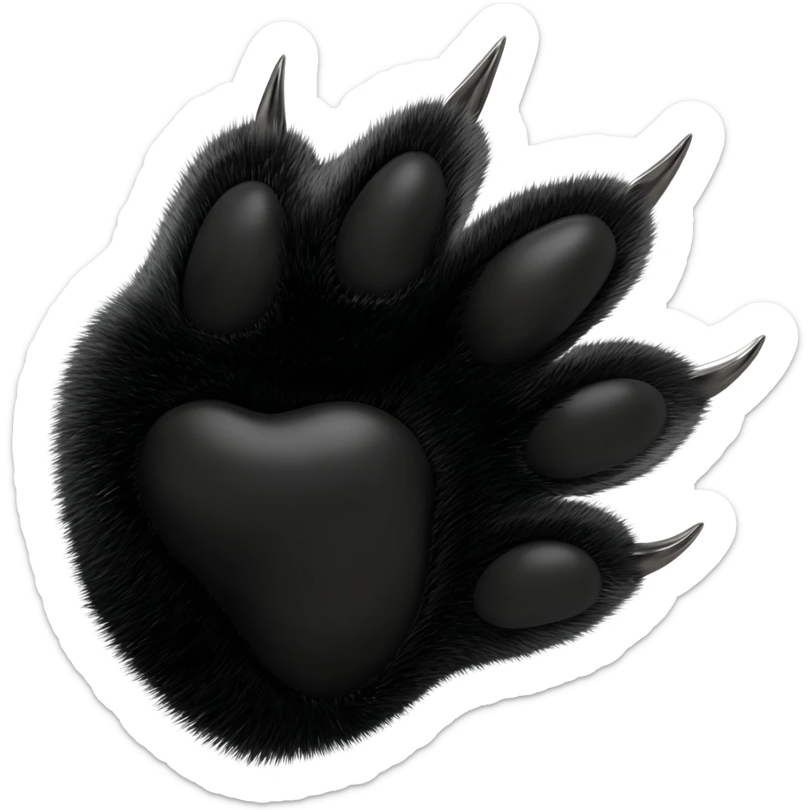 In black color dog single paw text symbol sticker