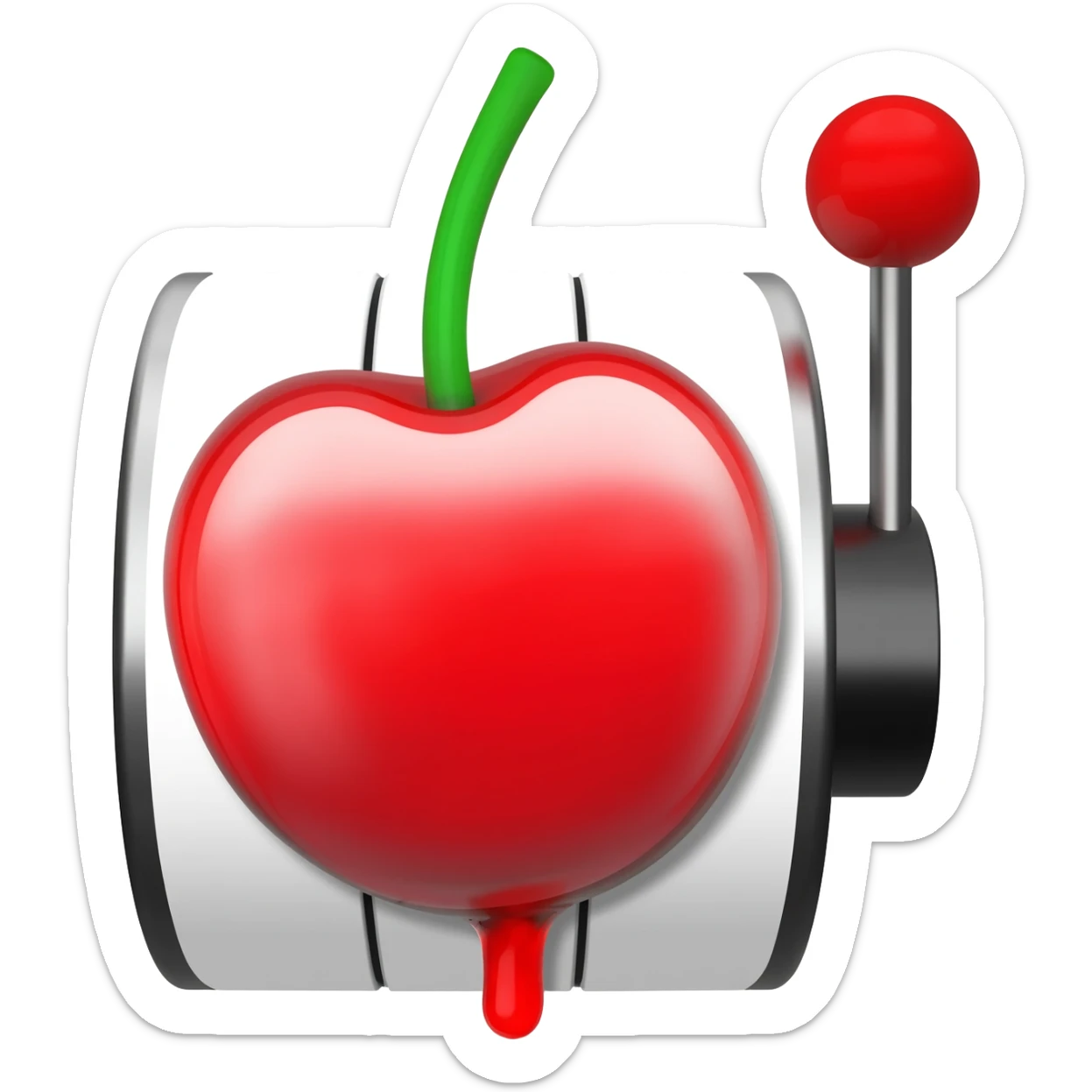 slot machine cherry symbol looking delicious and refreshing sticker