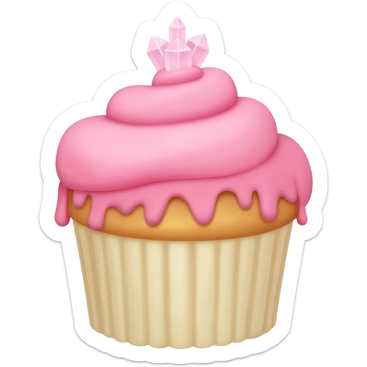 Cupcake with pink icing sticker