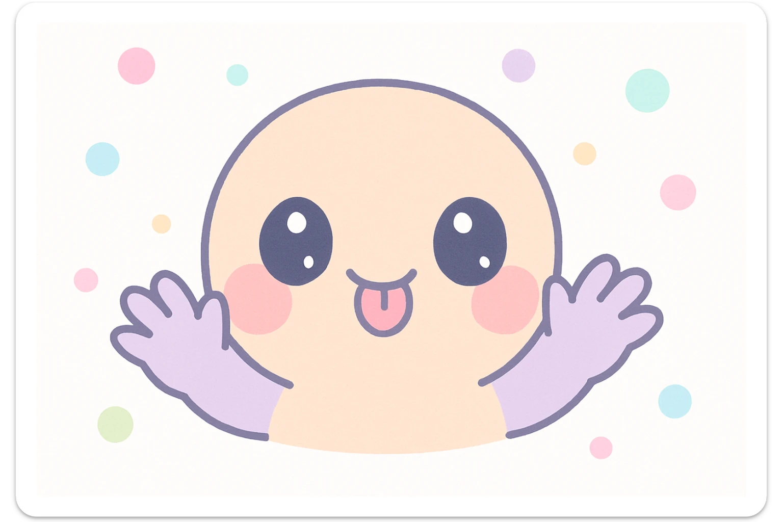 happy face with tongue out, hands sideways on both sides of the face sticker