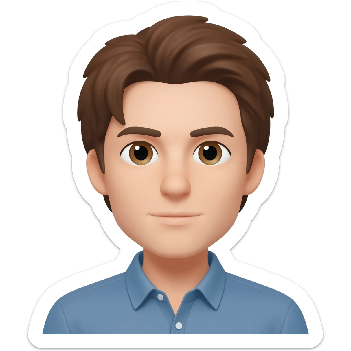 Brown hair with sticker