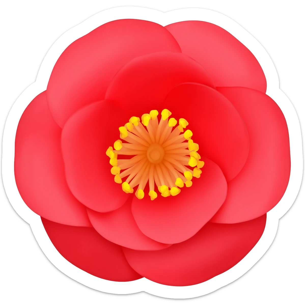 camellia flower sticker