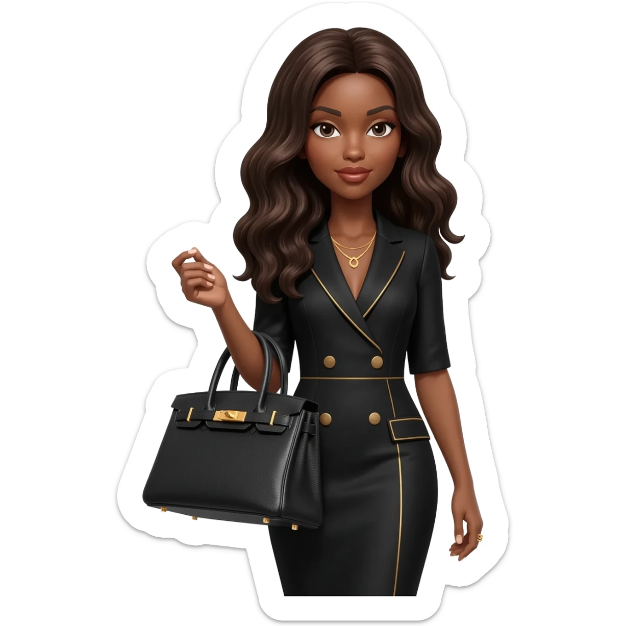 Gonemili Grace mode avec sac a main sticker