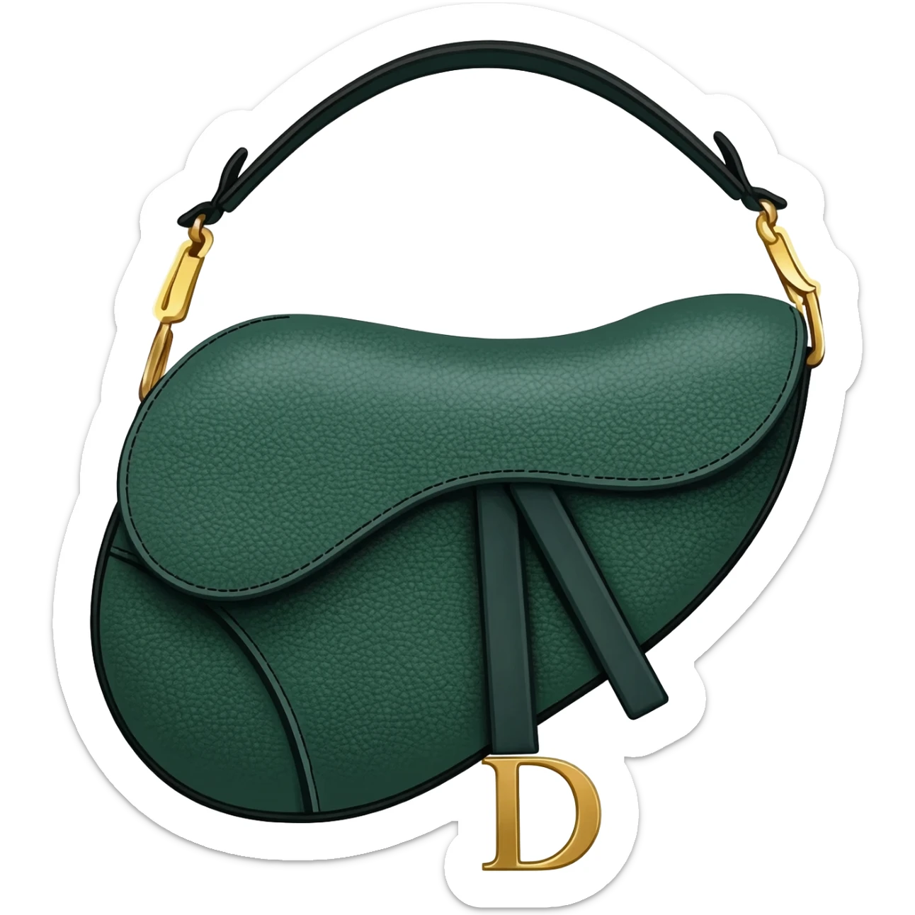 dark green dior saddle bag sticker