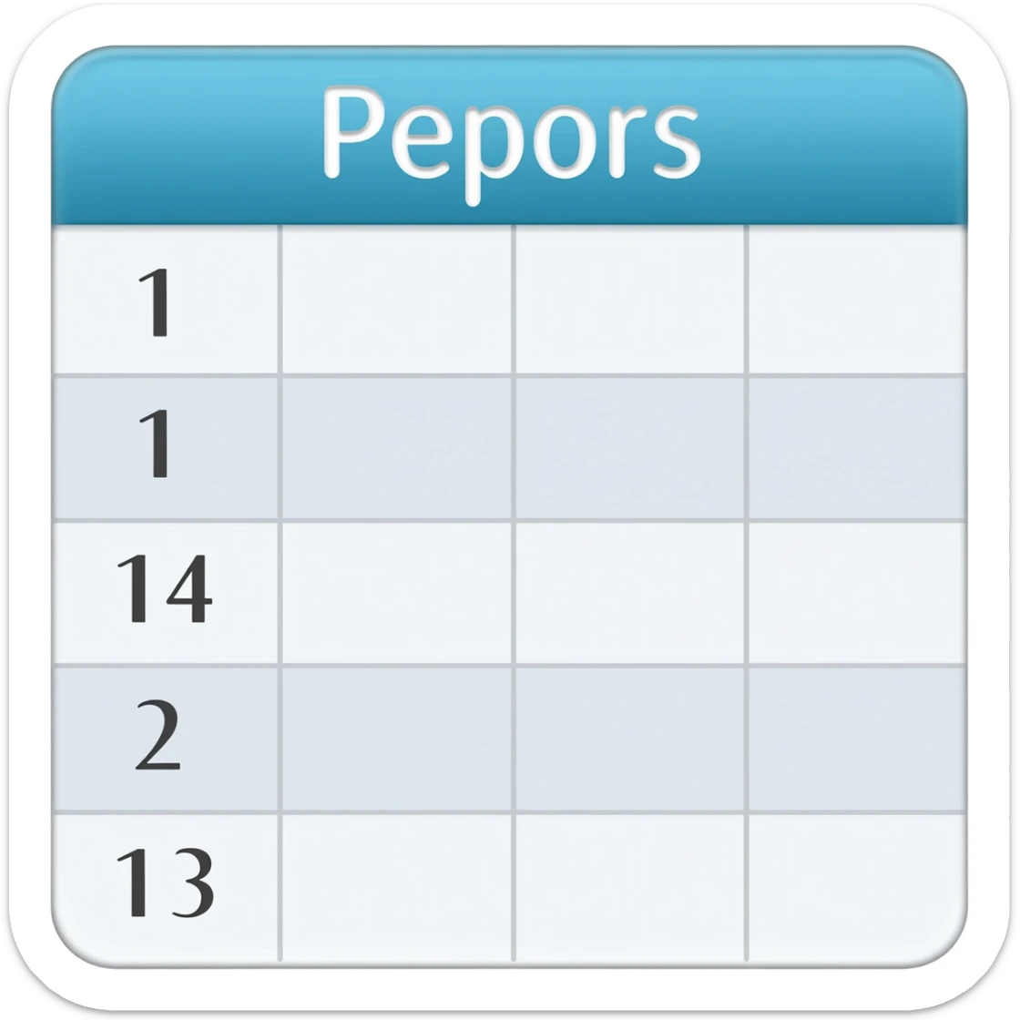 Tabla de reportes sticker