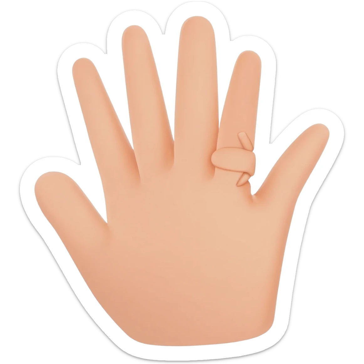 Hand with 5 fingers with middle fingers half fold sticker