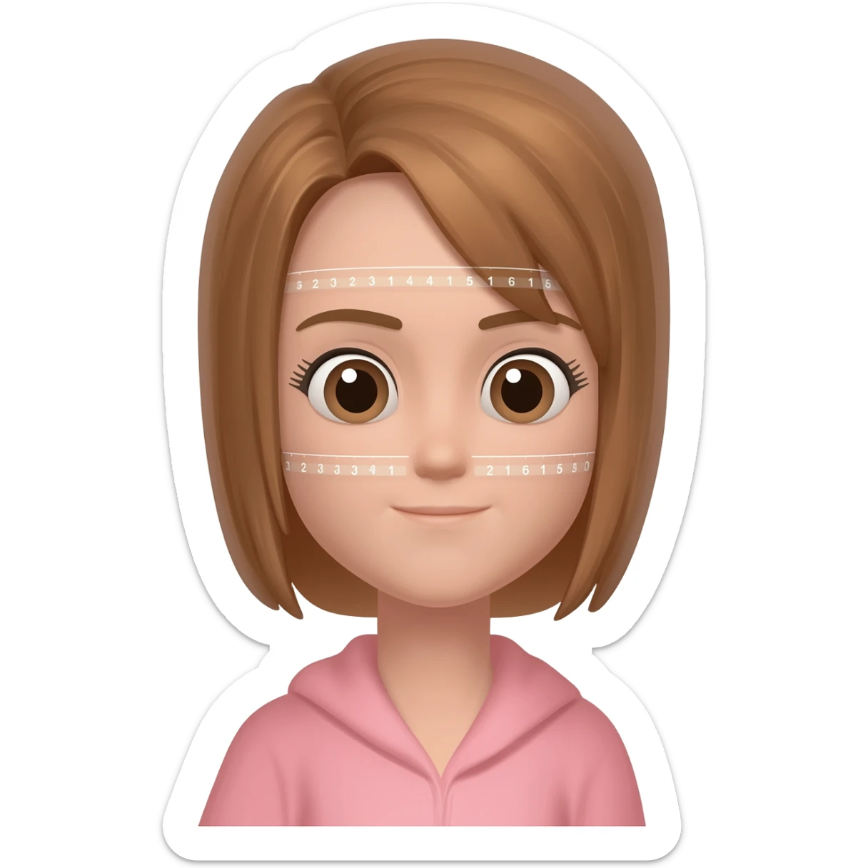 Girl midiendo su rostro sticker