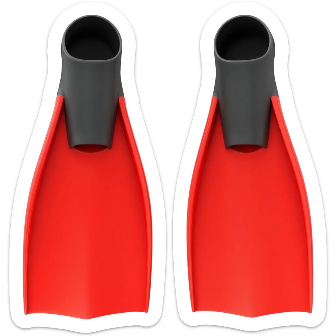 red diving fins 3d sticker
