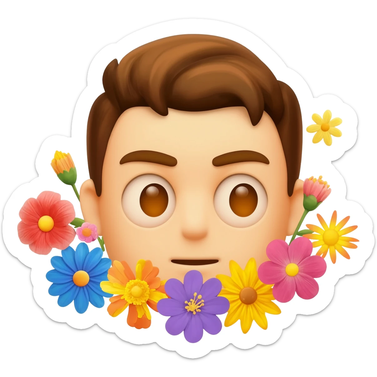 Man in Flowers memoji sticker