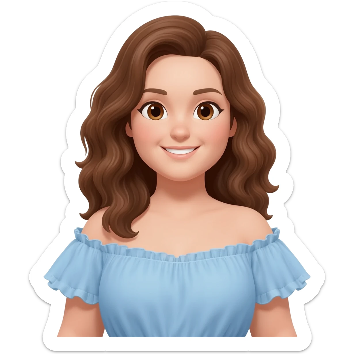 Plus size women  brown eyes ,brown wavey hair sticker
