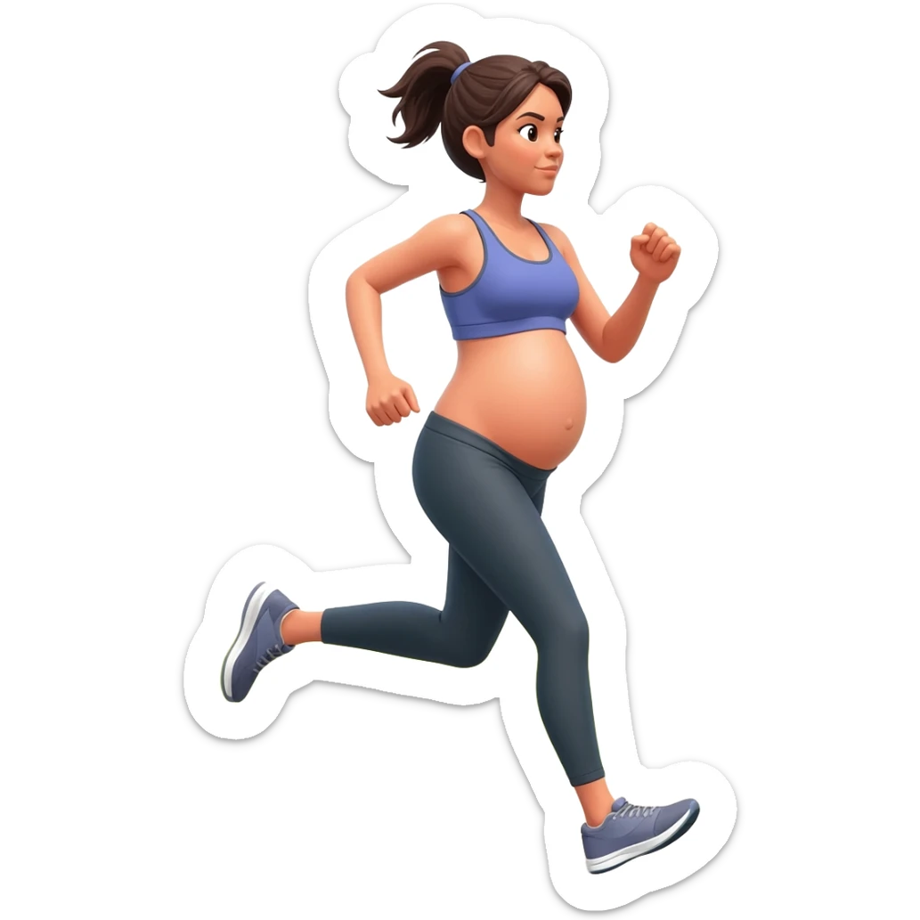 pregnant women runinng sticker