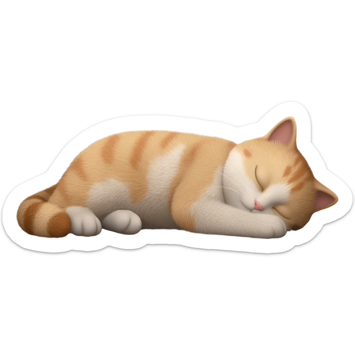 iPad icon bronze metallic with cute fluffy kitty sleeping above regular wood floor with white walls sticker